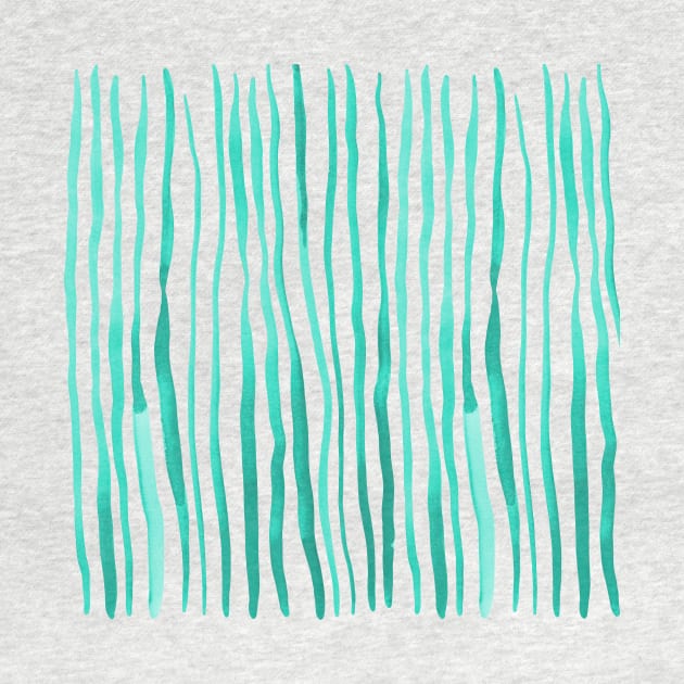 Vertical watercolor lines - aqua by wackapacka